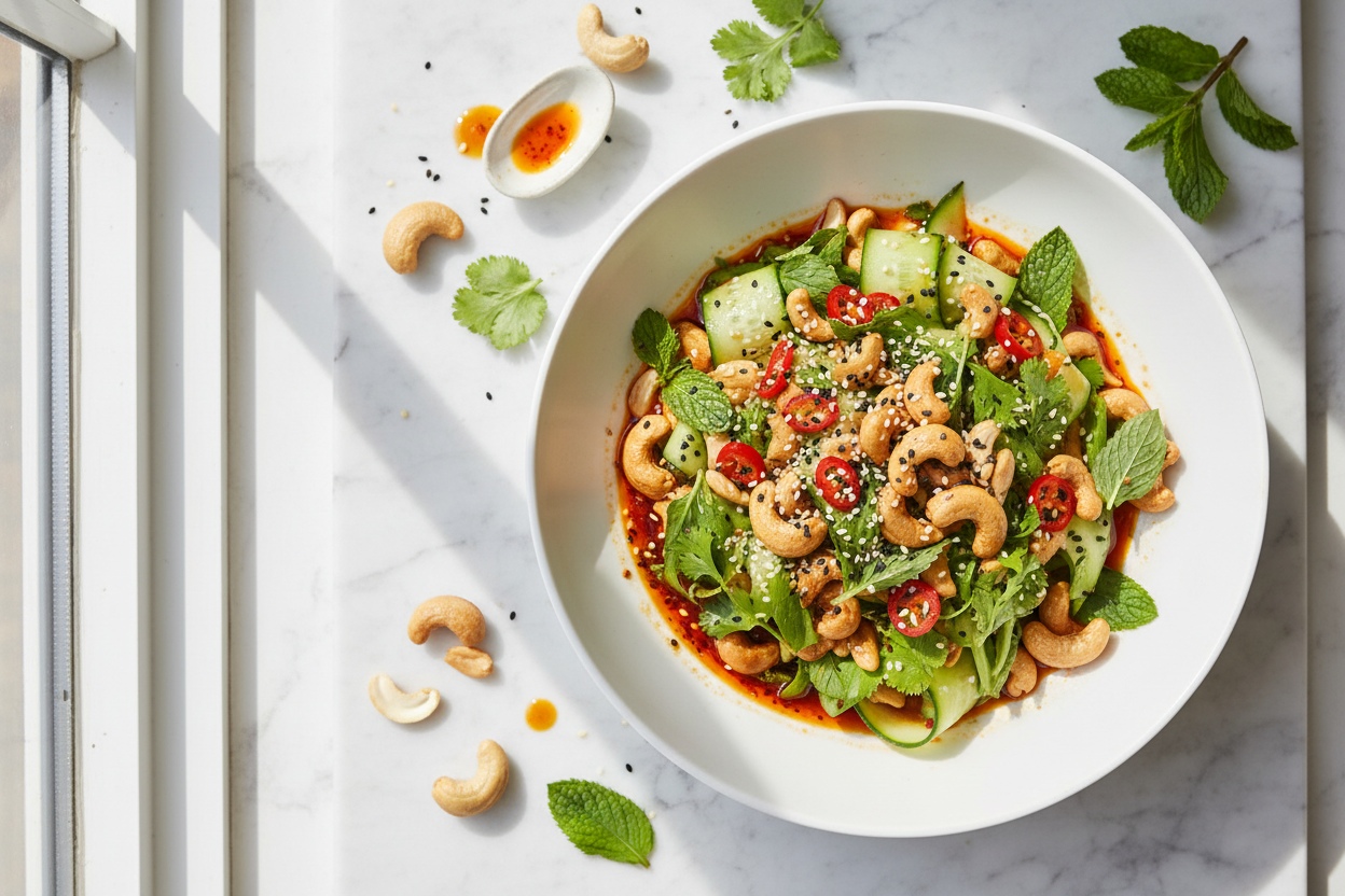 Cashew Nut Salad with Chilli Oil Dressing